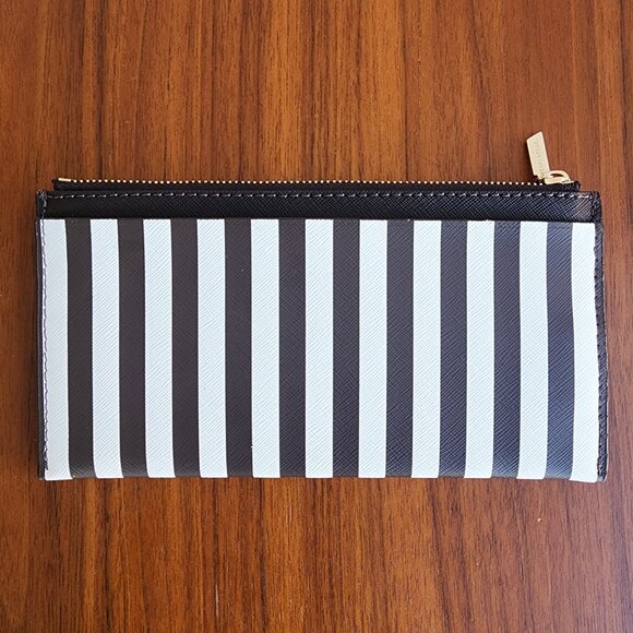 NWOT Henri Bendel West 57th Centennial Stripe Banklet Wallet with Dustbag - Picture 6 of 9